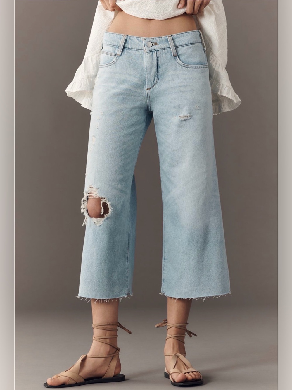 Anthropologie Pilcro Low Rise Wide Leg Distressed Jeans NWT! - Picture 3 of 12
